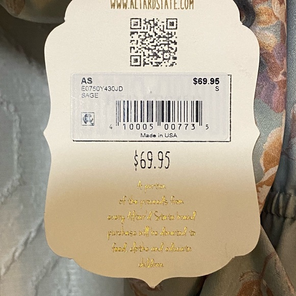 NWT Altar’d State sage green floral Dress - Picture 7 of 12